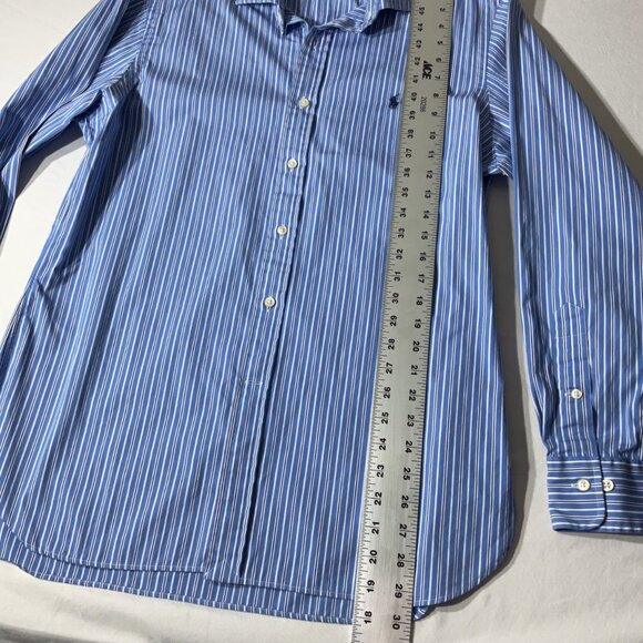 Polo Ralph Lauren Mens Slim Fit Blue/White Striped Dress Shirt 16.5 34/35 Large - Picture 5 of 7